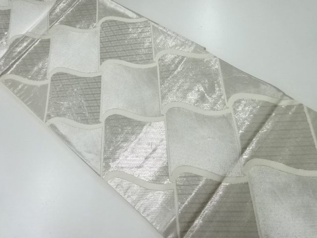 リサイクル　瓦模様織り出し袋帯